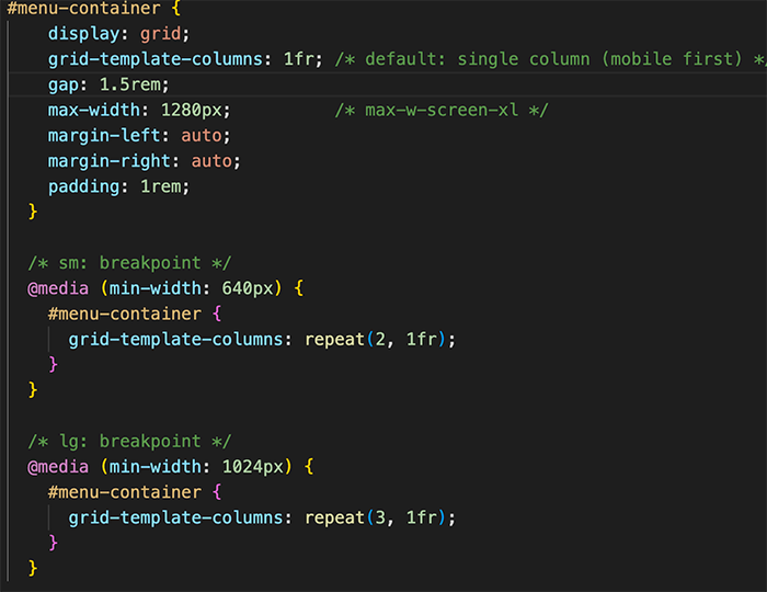 Traditional CSS code for the same card component